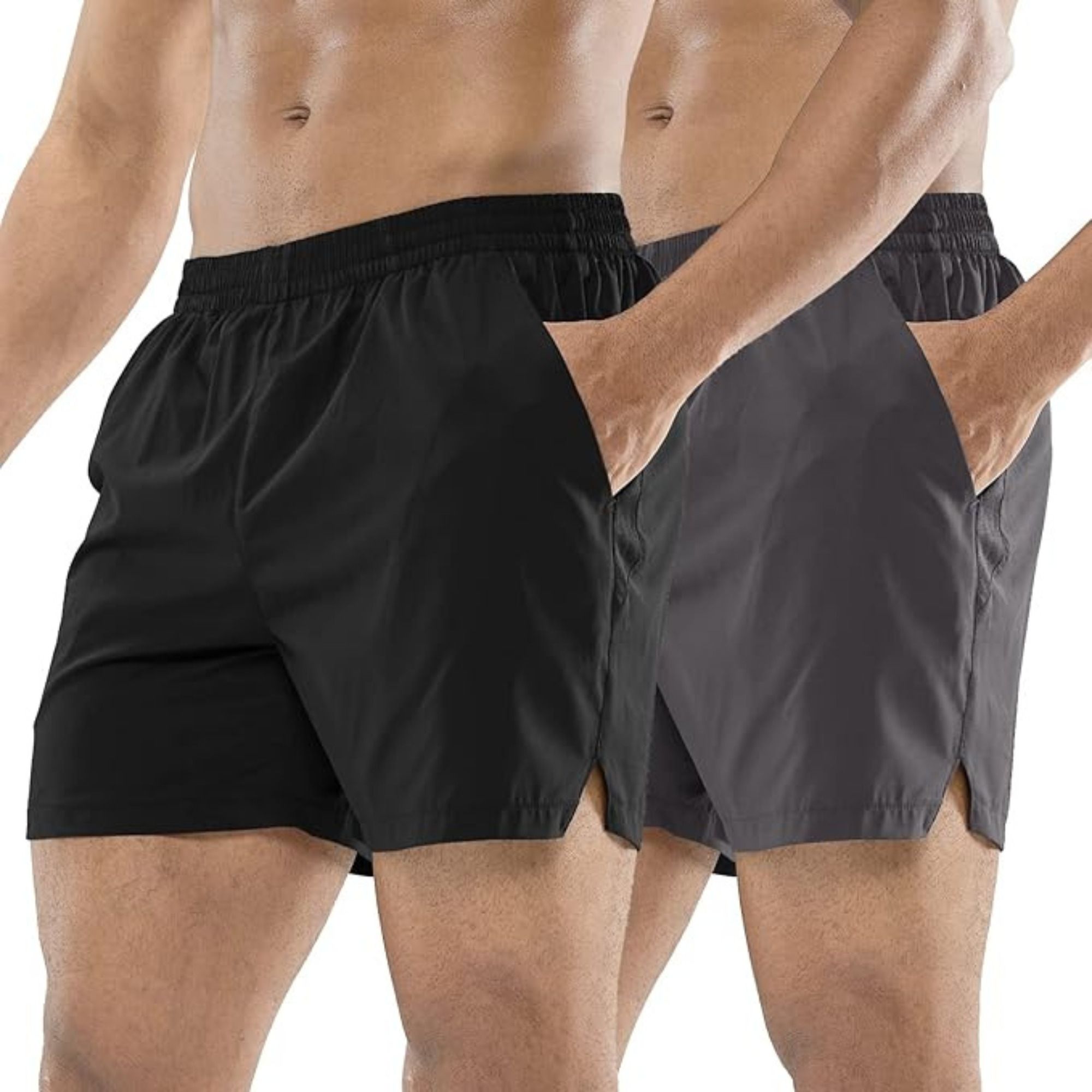 gymwear Solid Men Black Gym Shorts, Running Shorts, Regular Shorts, Cycling Shorts, Sports Shorts-picture-22