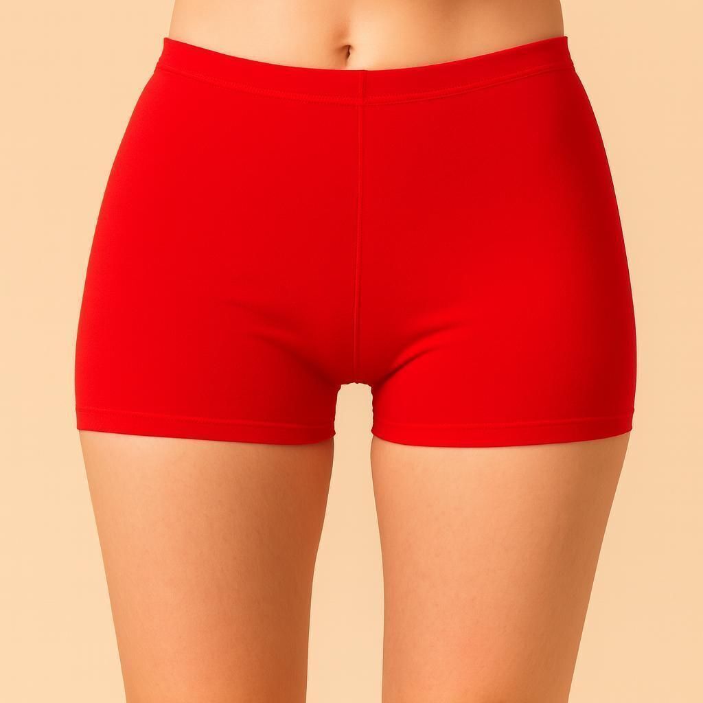 Solid Women Red Cycling Shorts, Gym Shorts, Night Shorts, Night Shorts, Running Shorts-image-5