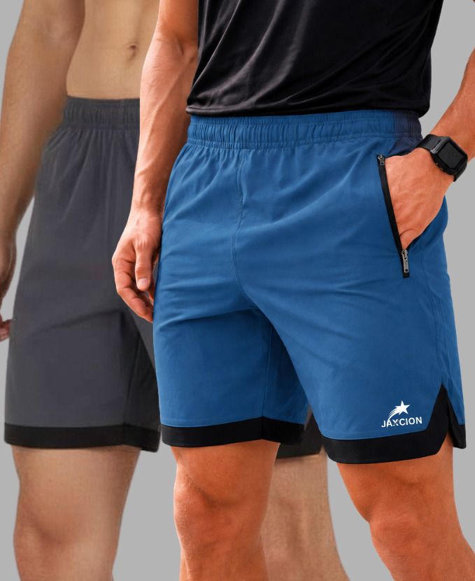 jaxcion Color Block Men Blue, Dark Grey Cycling Shorts, Gym Shorts, Regular Shorts, Night Shorts, Running Shorts-picture-44