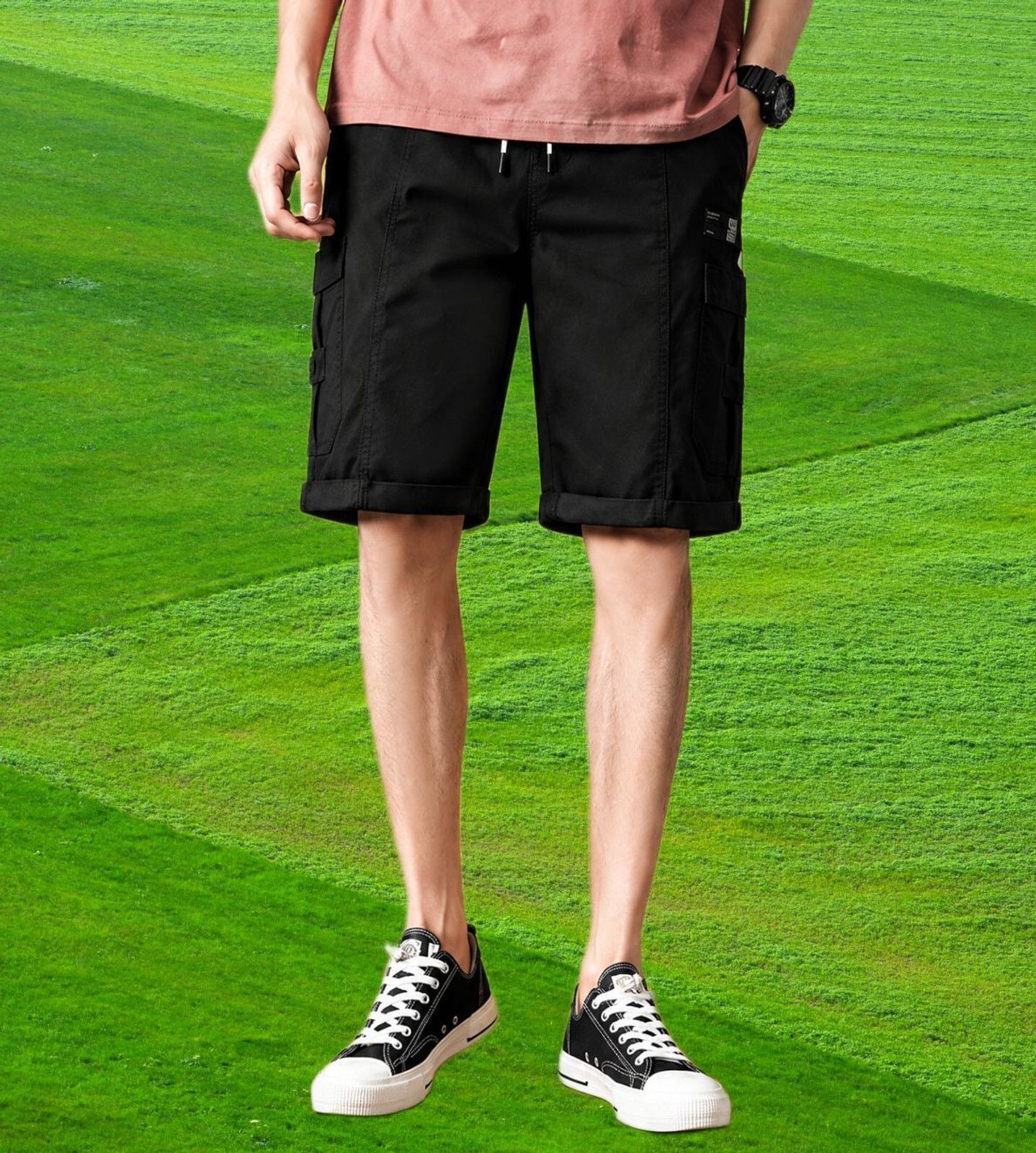 vertali industries Solid Men Black Cargo Shorts-picture-41