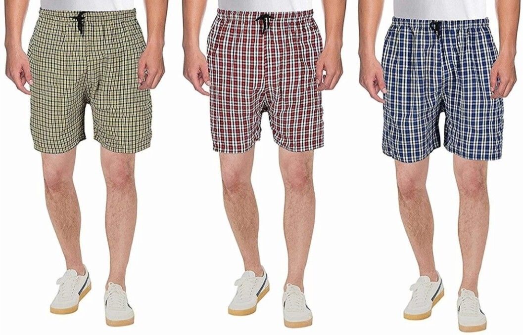 af world fashion Pack of 3 Checkered Men Multicolor Boxer Shorts-picture-14