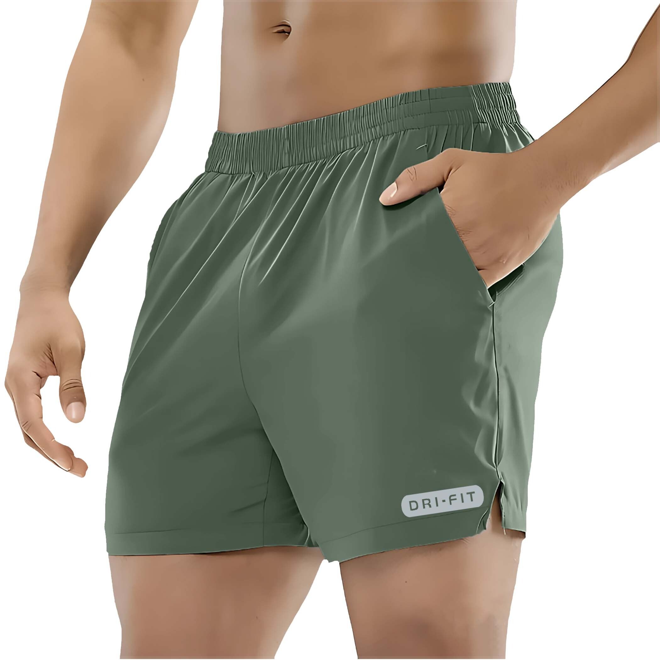prabaha Solid Men Green Regular Shorts-picture-25