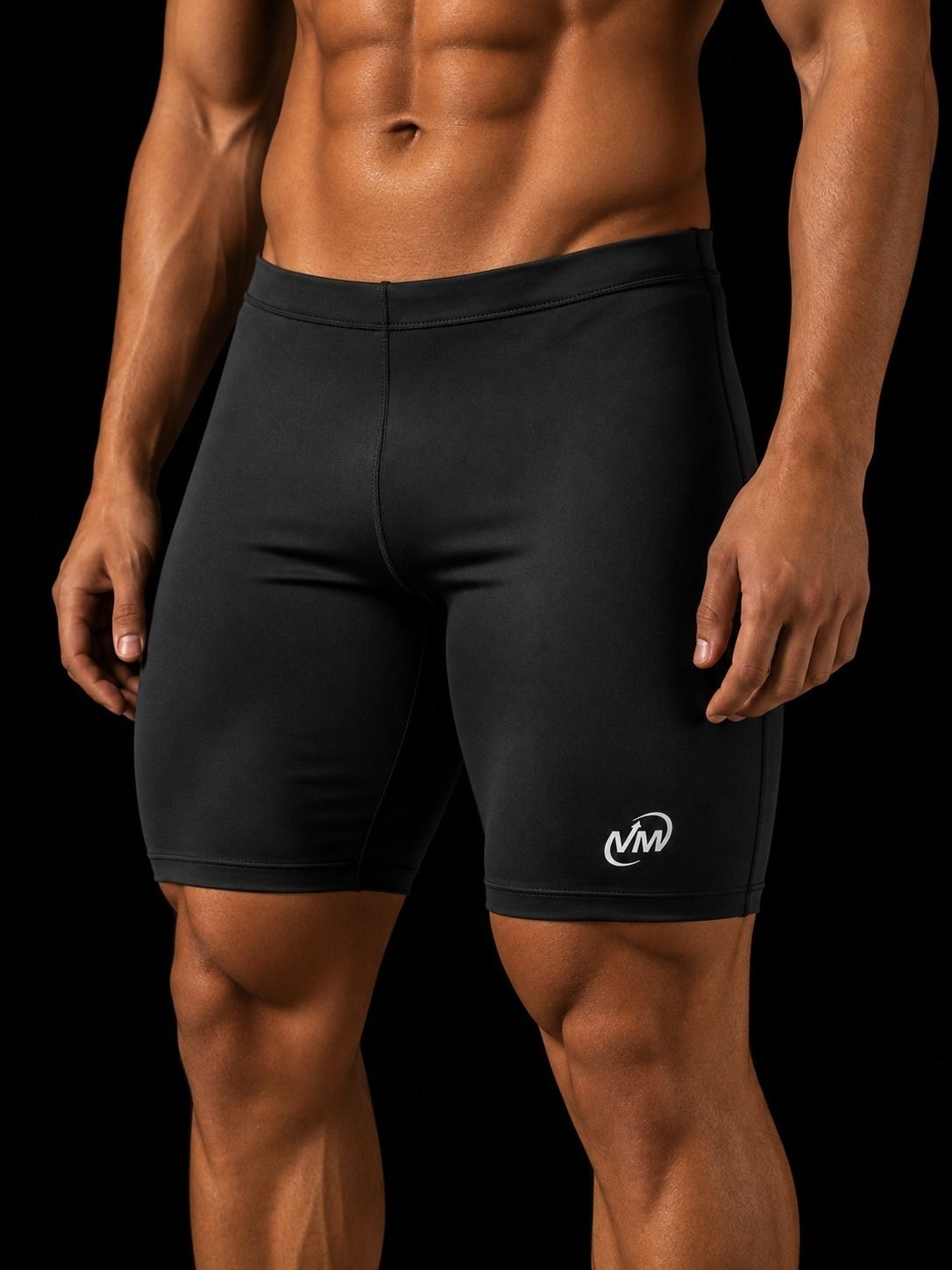 vm sports Solid Men Black Compression Shorts-picture-31