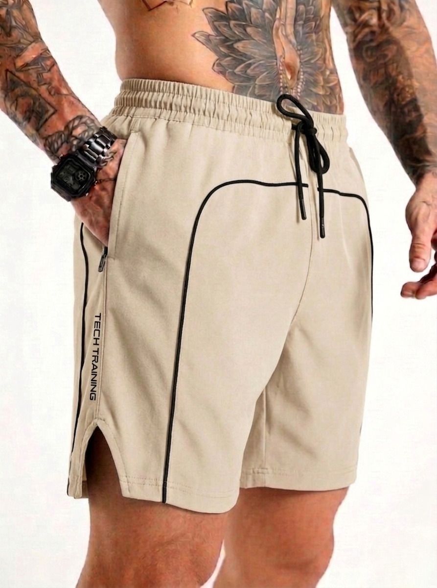 coastal clothier Color Block Men Beige Gym Shorts, Sports Shorts, Running Shorts-picture-13