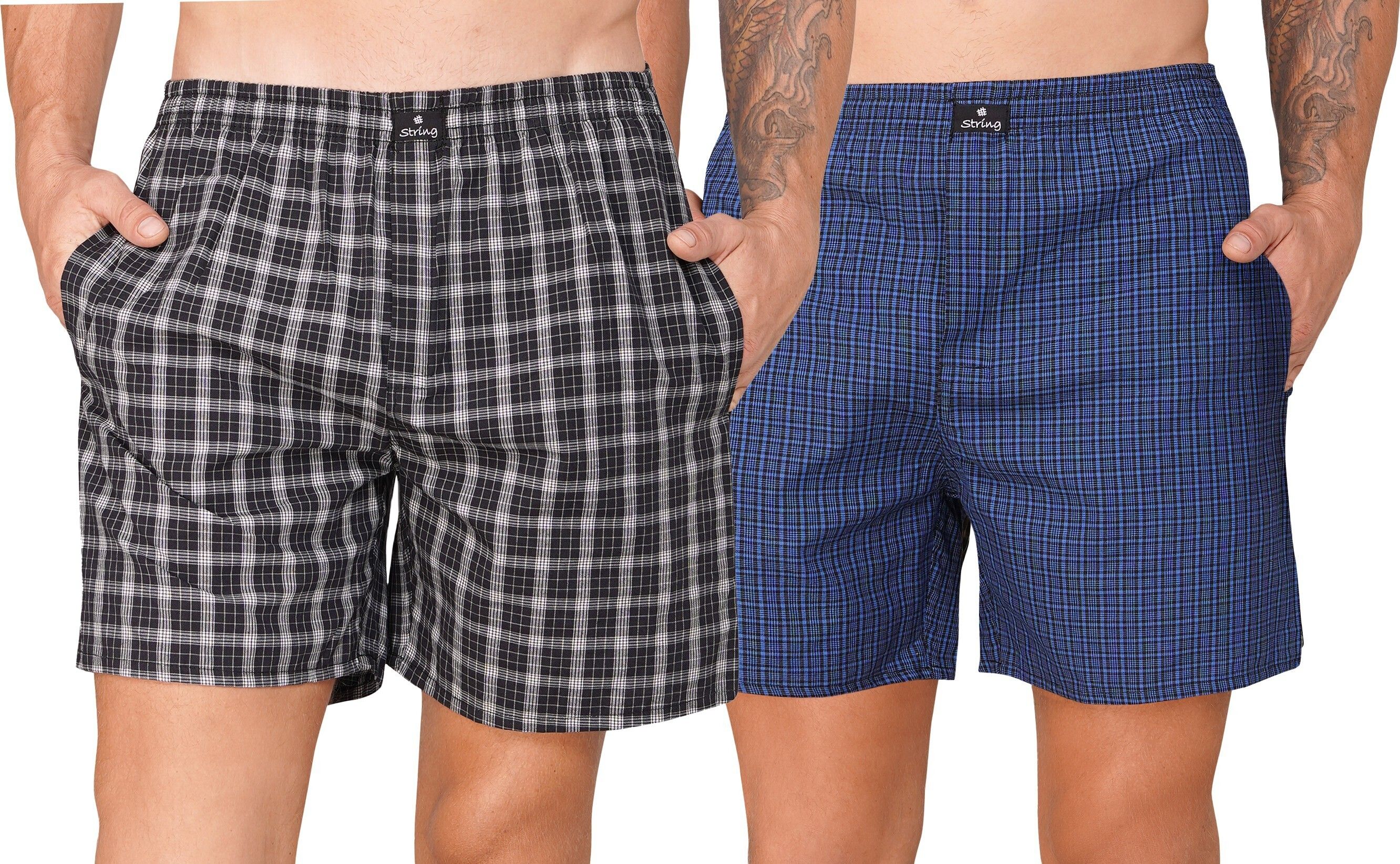 string Pack of 2 Checkered Men Multicolor Boxer Shorts-picture-16