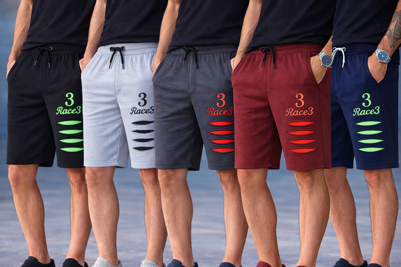 cute trend Pack of 5 Self Design Men Multicolor Basic Shorts-picture-48