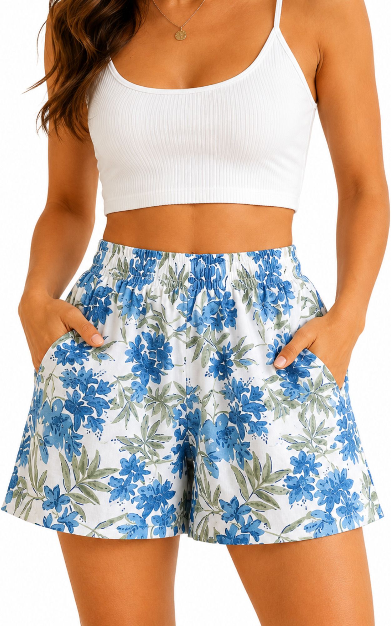 oeimaa Printed Women Blue Casual Shorts-picture-16