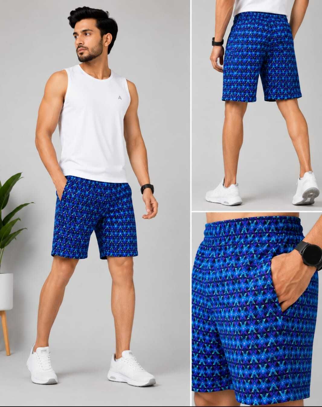 r sports Printed Men Blue Gym Shorts-picture-14