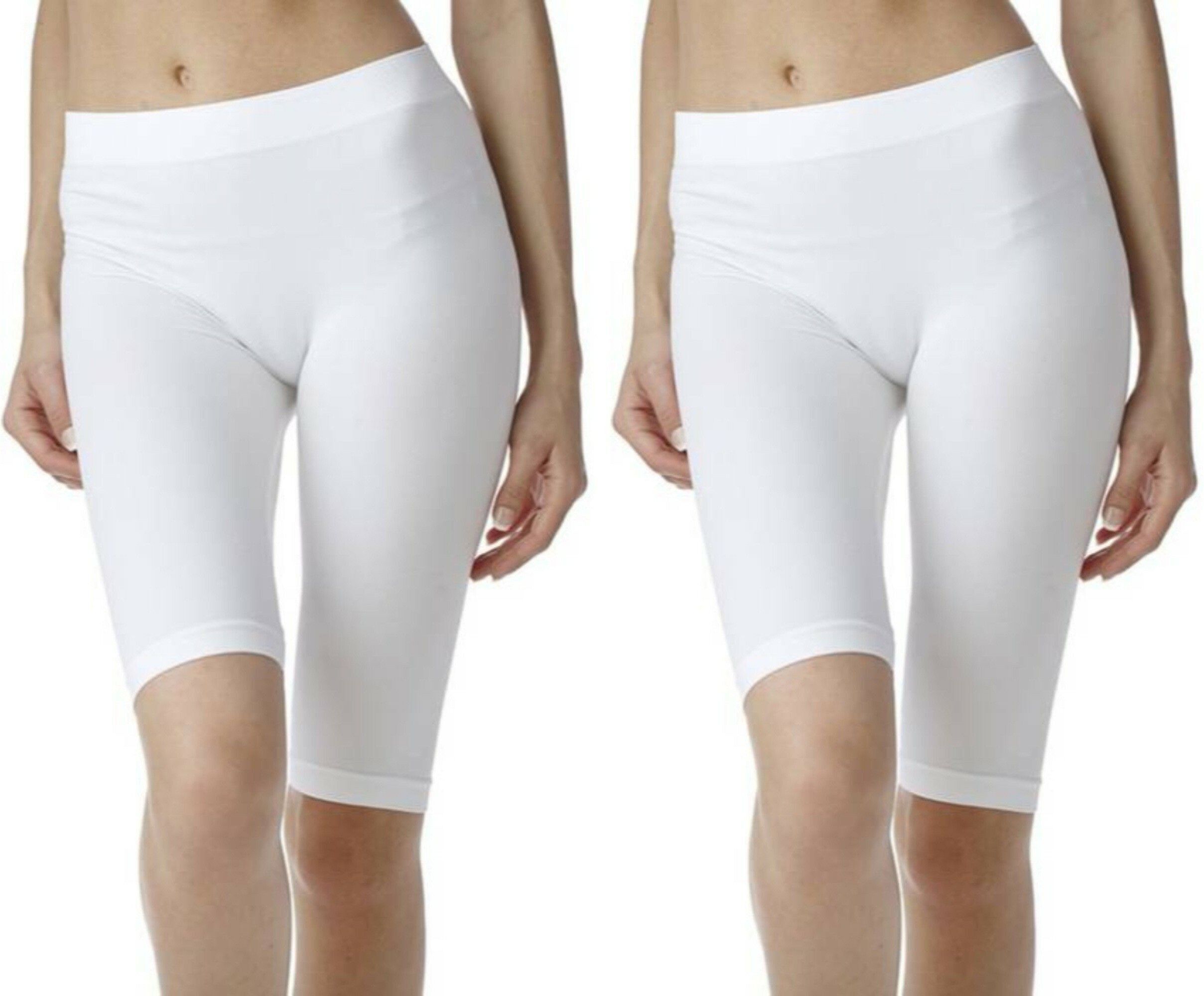 the klowt co Pack of 2 Solid Women White Cycling Shorts-picture-14