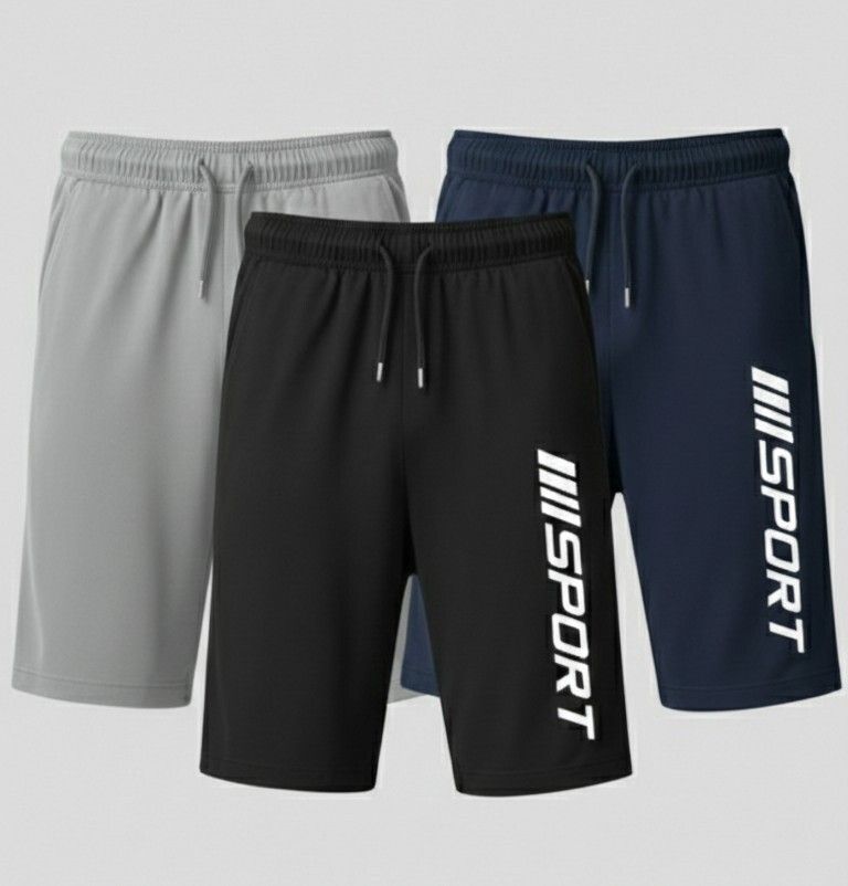 flyzen Pack of 3 Solid Men Multicolor Regular Shorts-picture-22