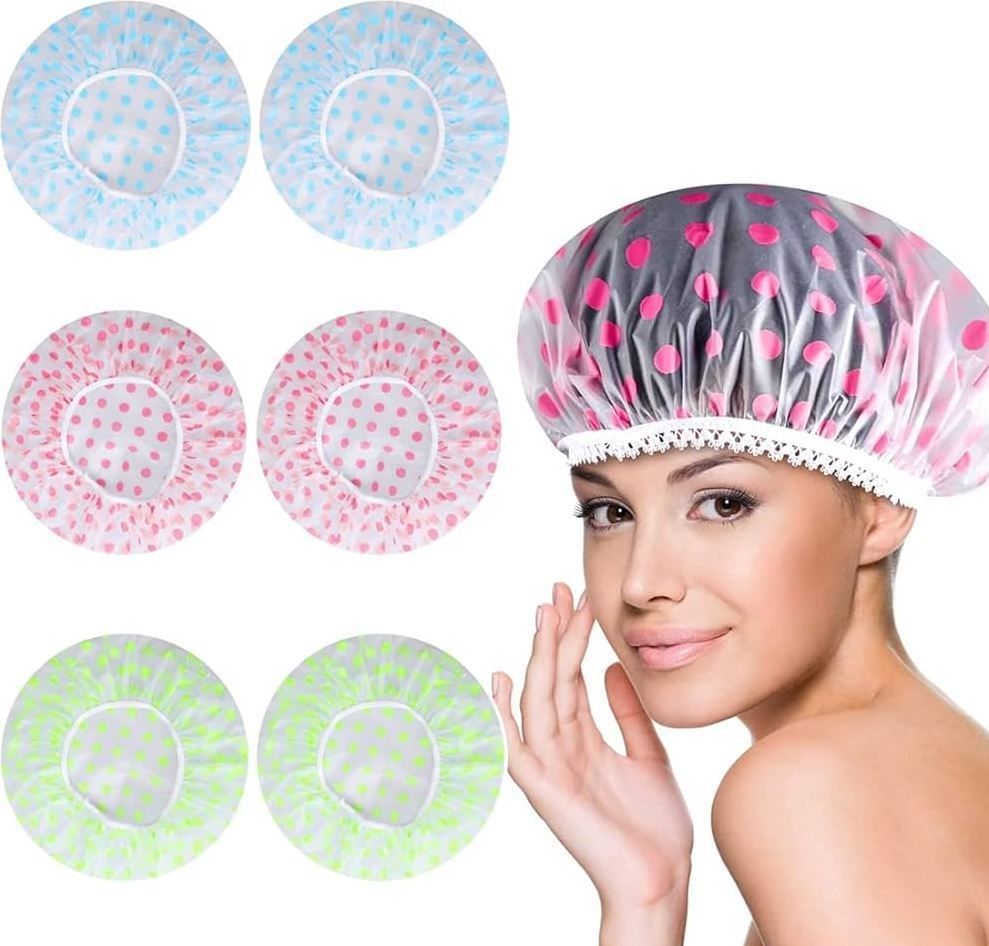 celibate Reusable Shower Cap Hair Cover Pack of 6-picture-20