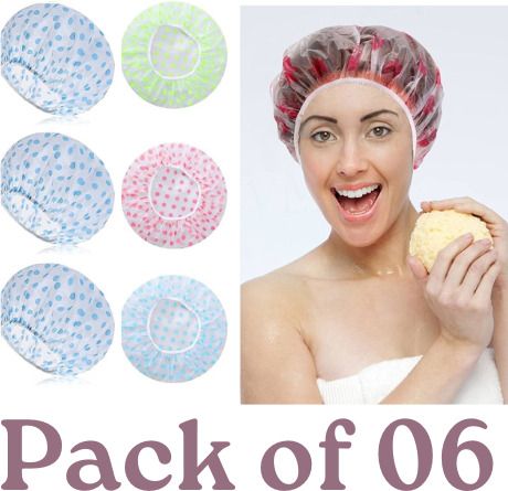 Waterproof Reusable Hair Bath Cap for Women Shower Cap Multicolor 6 Pieces-image-28