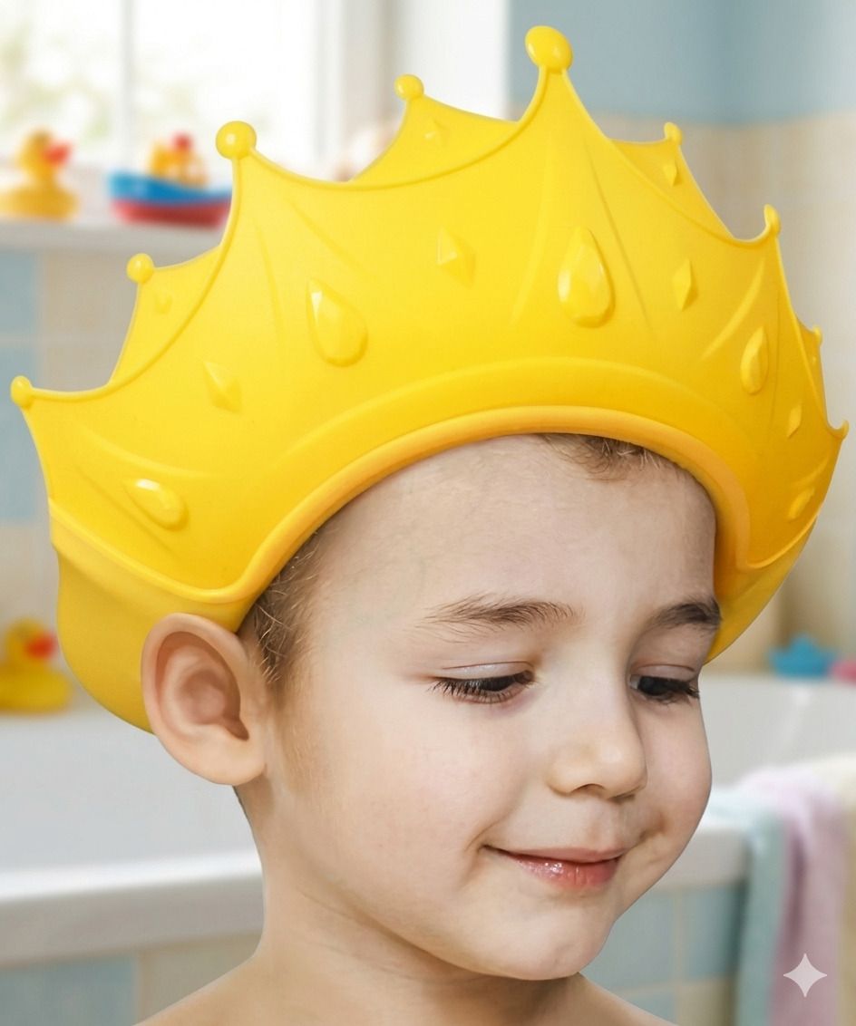 helinadesai Baby Shower Visor Cap Soft Silicone Splash Guard Crown Fit-picture-35