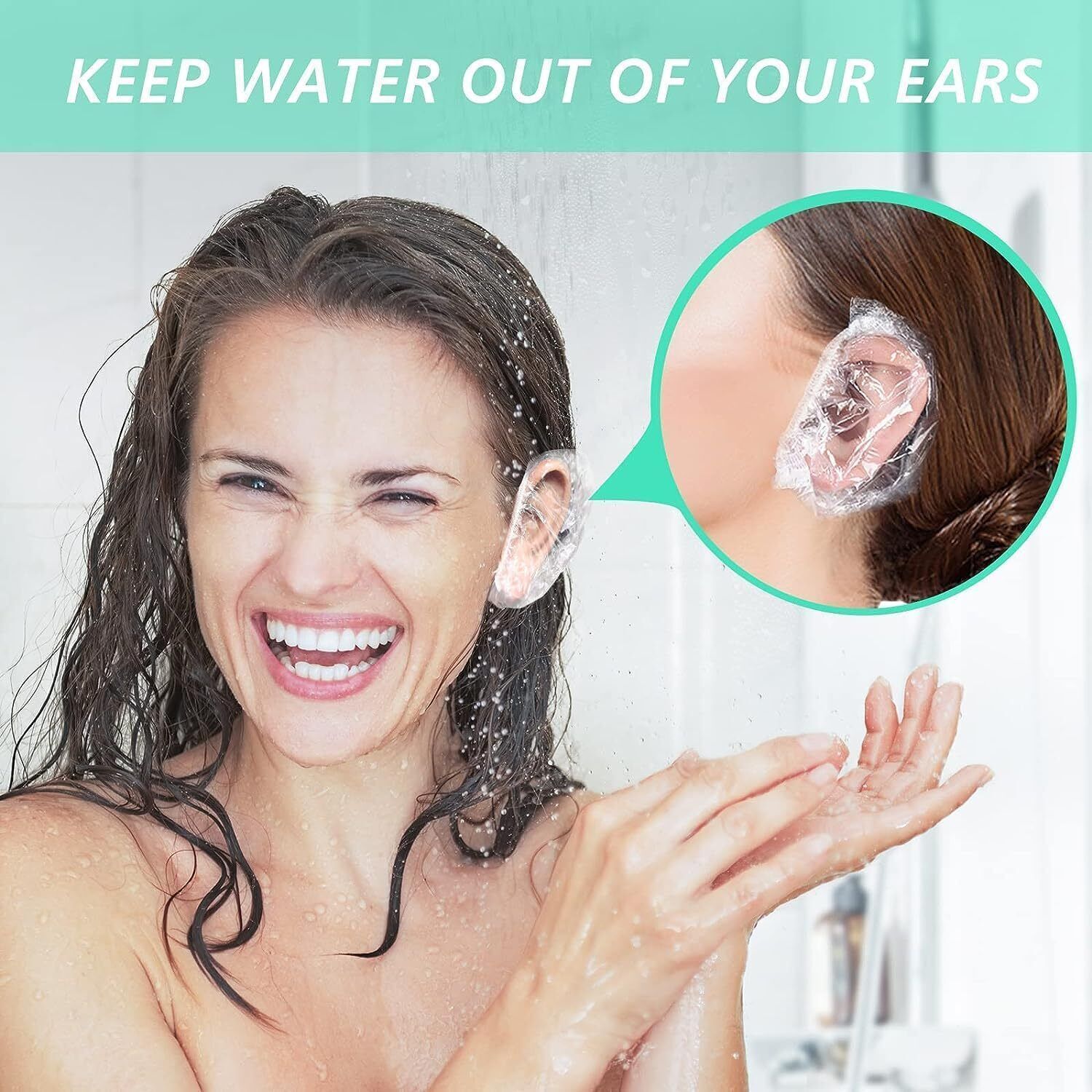 dn brothers 100Pcs Clear Ear Protector Waterproof Ear Cover for Hair Dye,Shower,Salon,SpaD47-picture-15