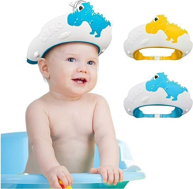 Baby Shower Cap,Head Protector Dinosaur Shape Makes Baby Bath More Fun