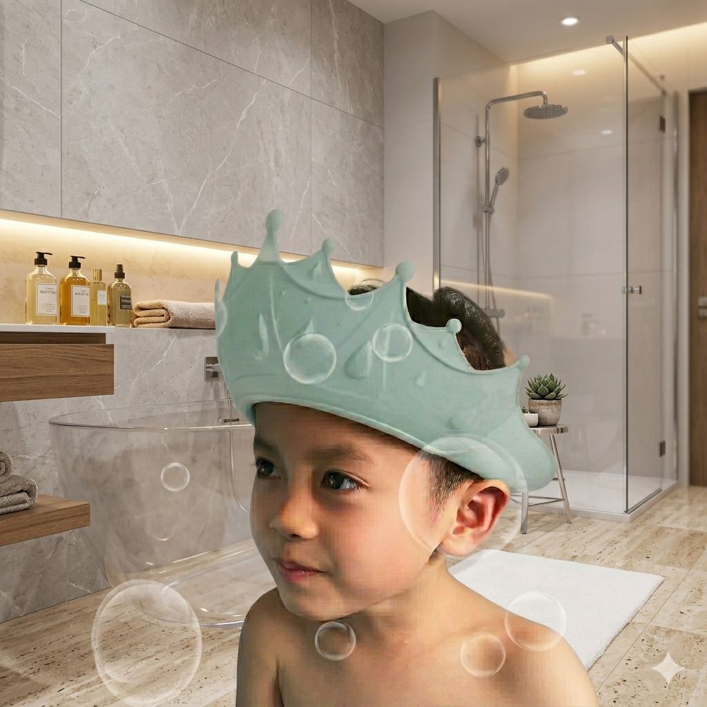 helinadesai Silicone Baby Bath Guard Cap Flexible Crown Style Visor-picture-29