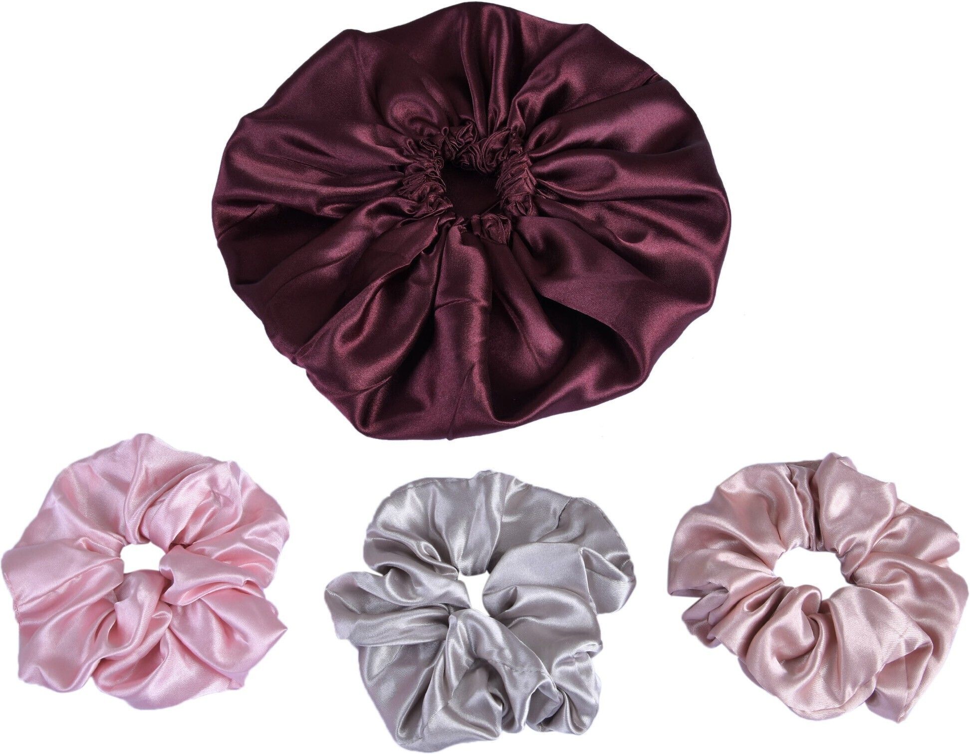 nnr Satin Silk Bonnet for Hair And skin care, Shower Cap & Scrunchies Combo-picture-37