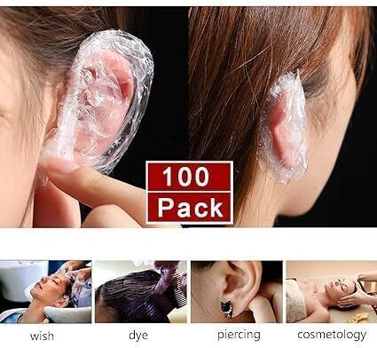 maitri enterprise 100Pc Clear Ear Protector Waterproof Ear Covers for Hair Dye,Shower,Salon,Spa206-picture-13