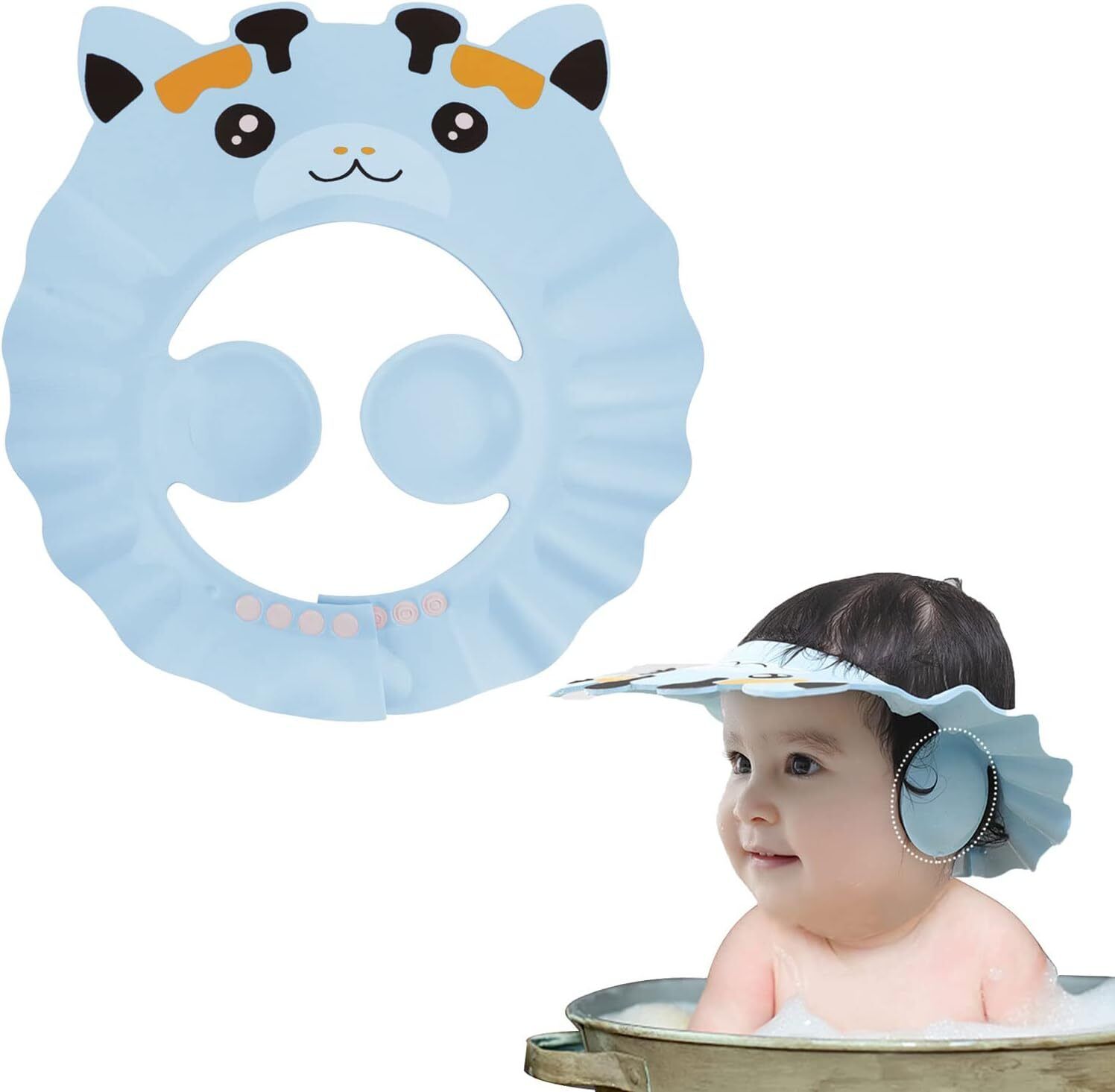 r2d Kids Shower Bathing Visor Cap with Ear Protection for Shampoo & Hair Washing-picture-44