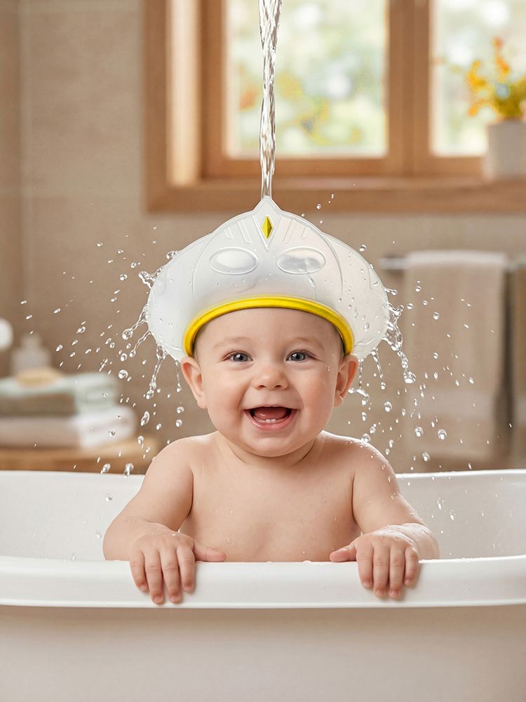 ar jouiet mansion Baby Shower Cap Transparent Eye Design with Adjustable Silicon Strap for Kids-picture-18