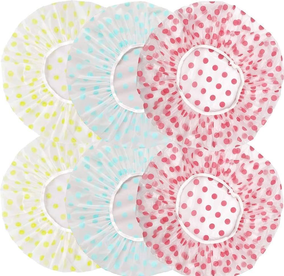 celibate Shower Cap for Bath Spa Kitchen Reusable Multicolor Pack of 6-picture-43