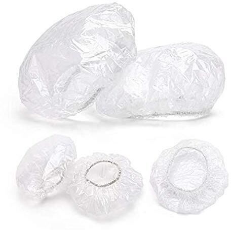 Waterproof 100 Pcs Clear Disposable Ear Caps for Hair Coloring & Bathing M234-image-30