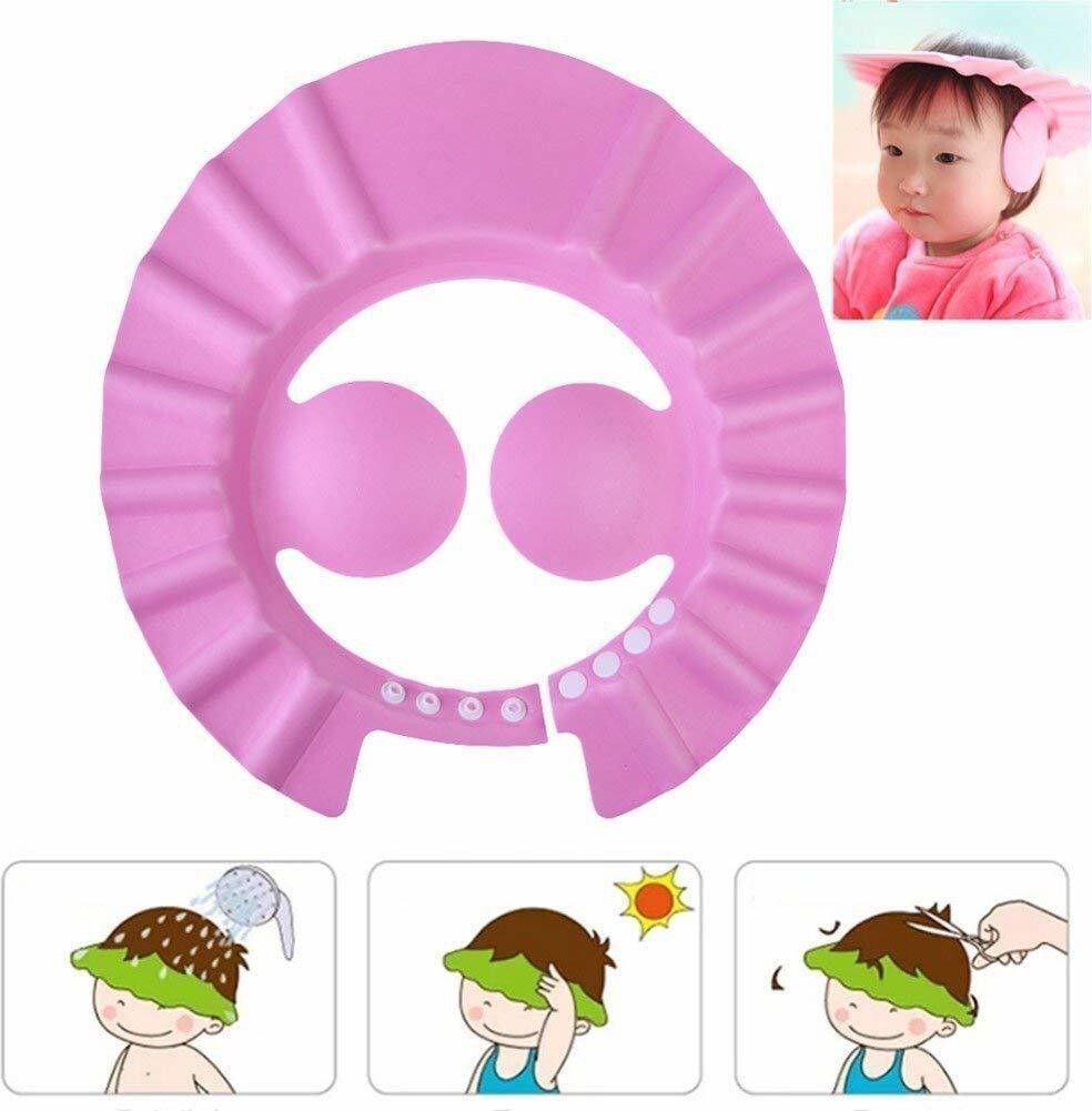 Baby Shower Cap Bathing Baby Wash Hair Eye Ear Protector Hat for New Born Infants babies Baby Bath Cap Shower Protection For Eyes And Ear - Multicolor-image-2