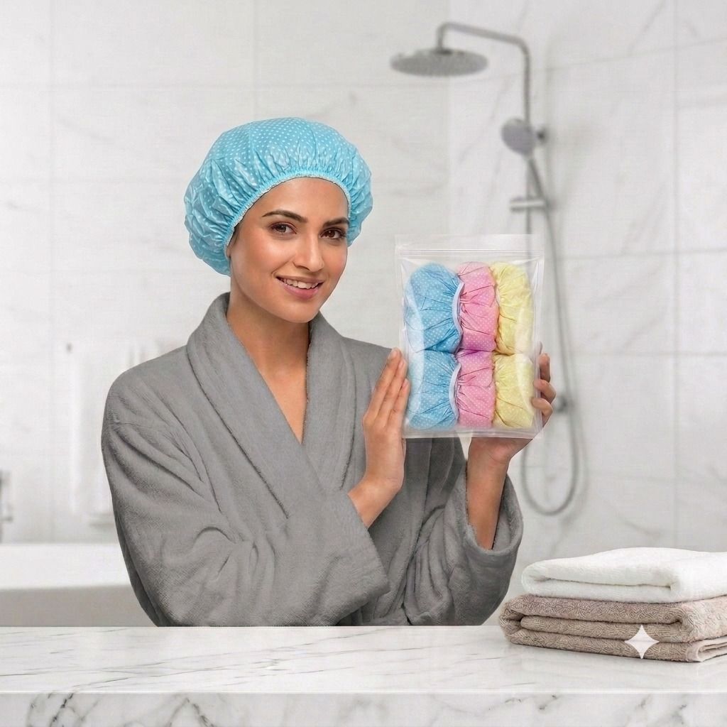 celibate Shower Cap Waterproof Hair Cover Pack of 6-picture-42