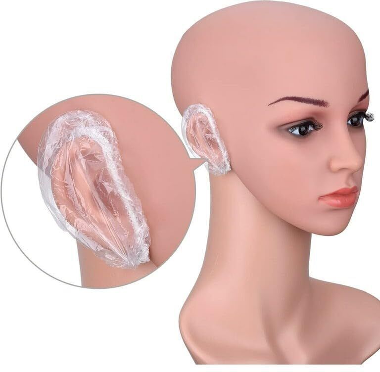 wairit 100Pcs Clear Ear Protector Waterproof Ear Cover for Hair Dye,Shower,Salon,W421-picture-23