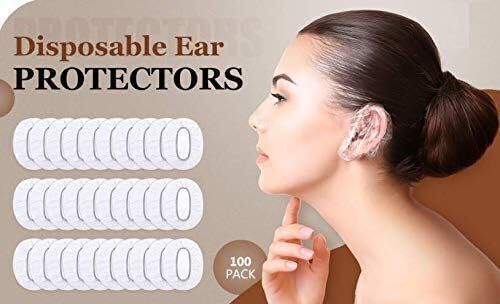 maitri enterprise 100Pc Clear Ear Protector Waterproof Ear Covers for Hair Dye,Shower,Salon,Spa100-picture-16