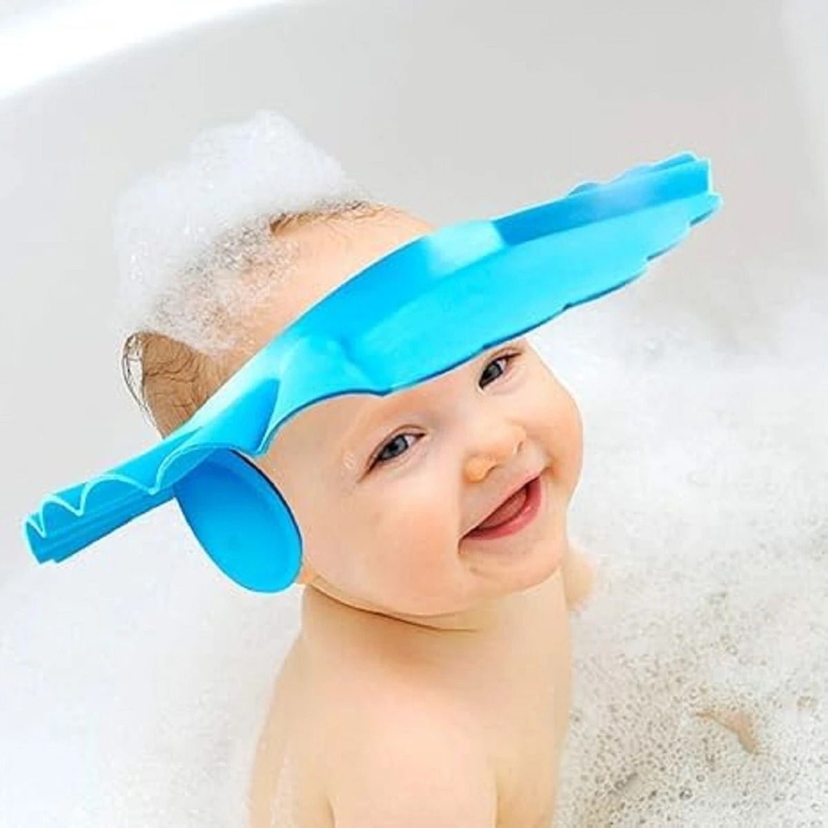 Adjustable Safe Soft Bathing Baby Shower Wash Hair cap-image-37