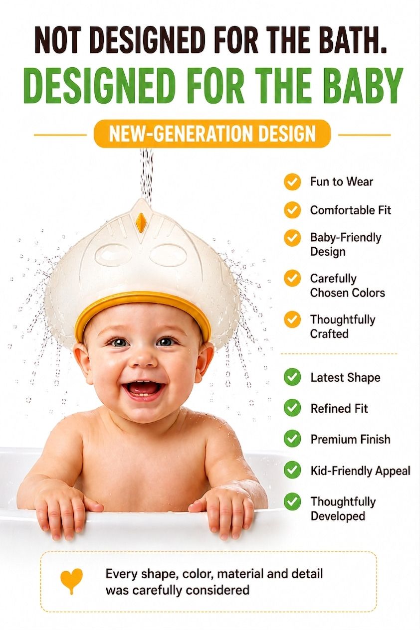 Transparent Baby Shower Cap for Kids Shampoo Bath Cap Kids Eye & Ear Protection-image-45