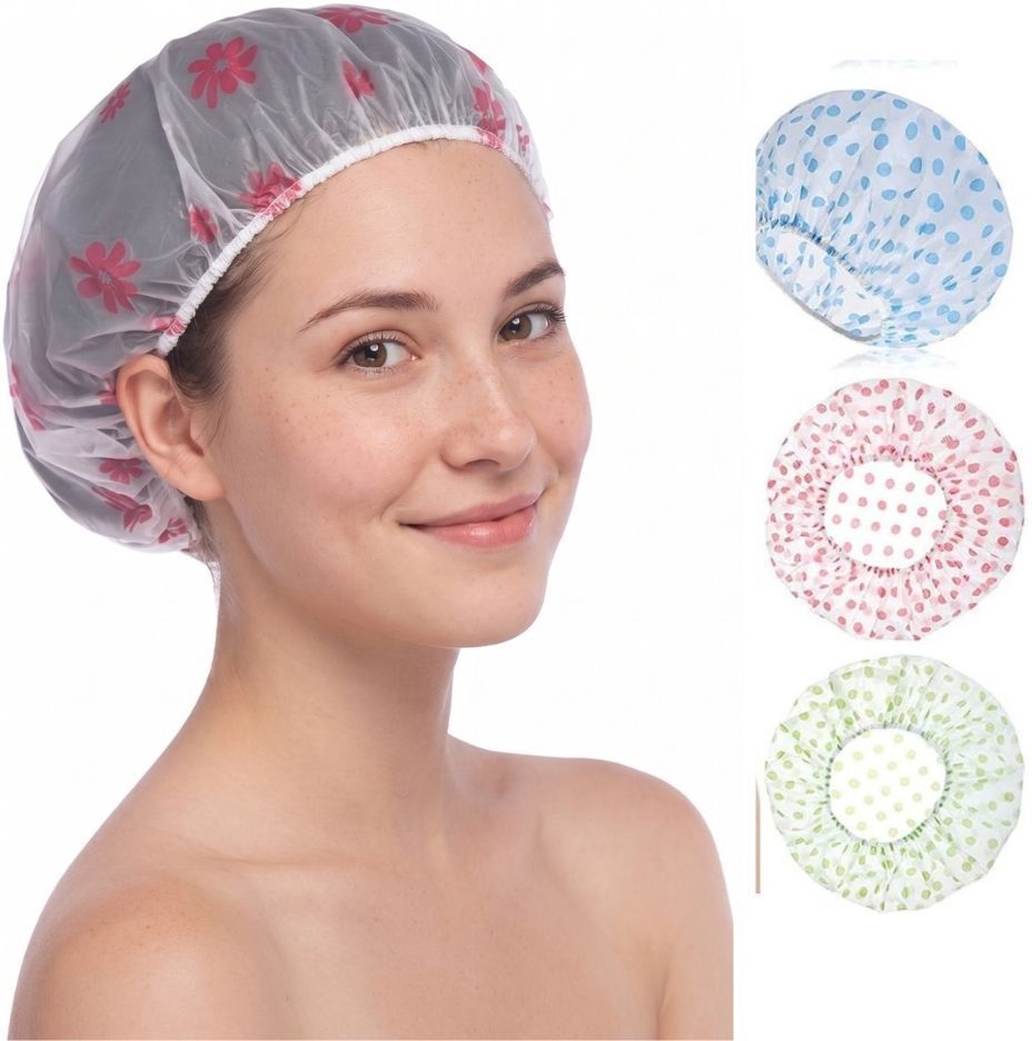 pack of 3 reusable shower hair cover comfy multicolor