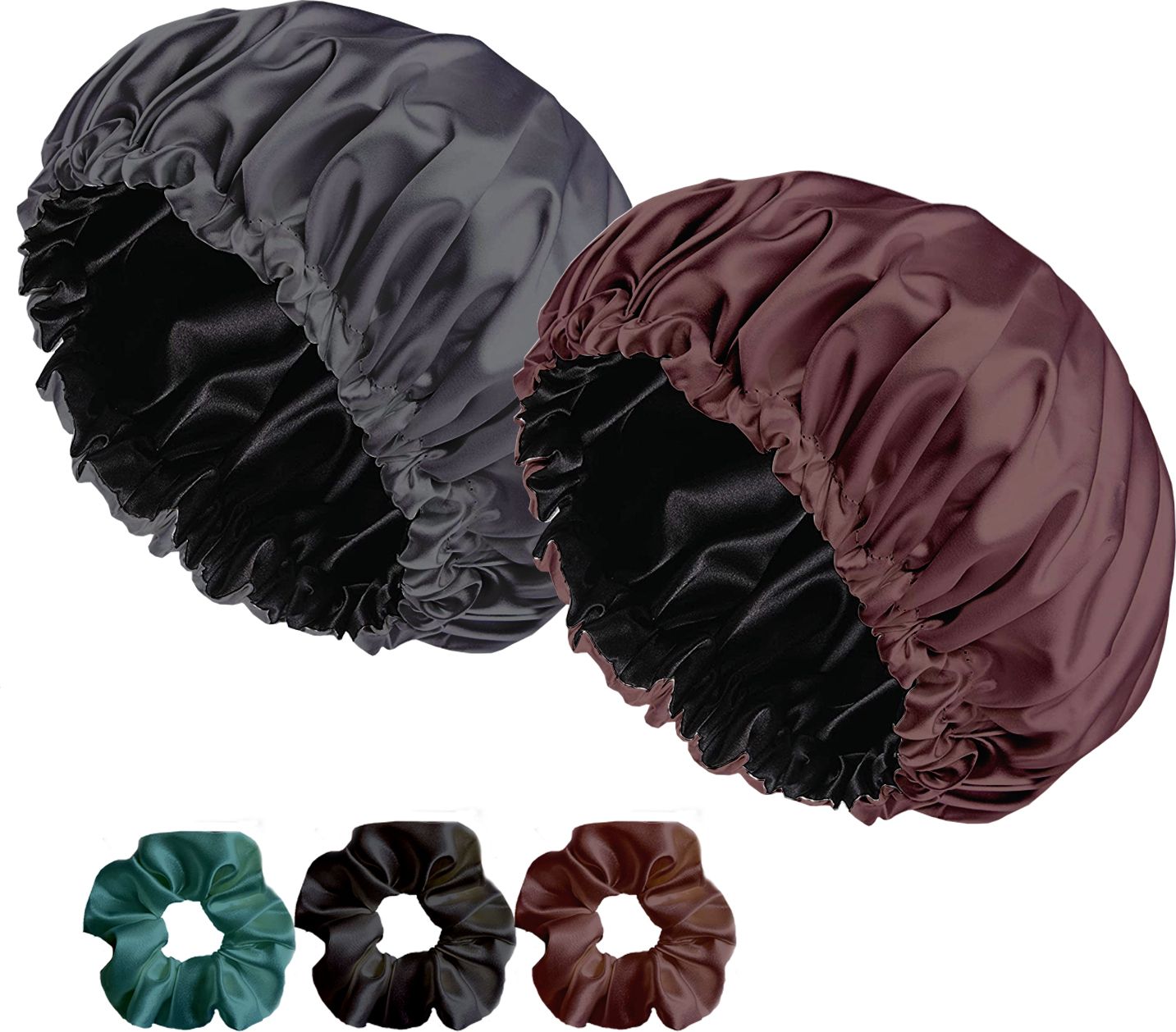 avirons Satin head cap for sleeping with 3 Scrunchies | Bonnet for Girls/Women-picture-20