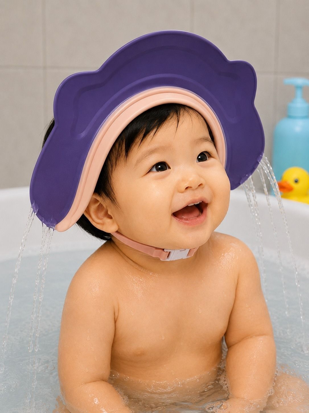 the little lookers Soft Silicone & PP Baby Bath Cap | Waterproof Adjustable Shower Cap-picture-46