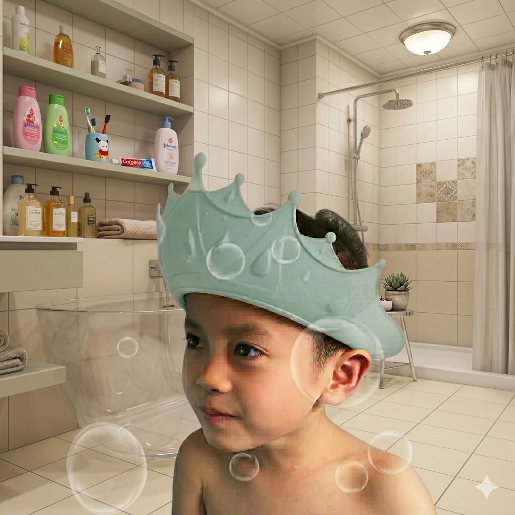 helinadesai Baby Bathing Visor Cap Gentle Shield for Eyes and Ears-picture-37