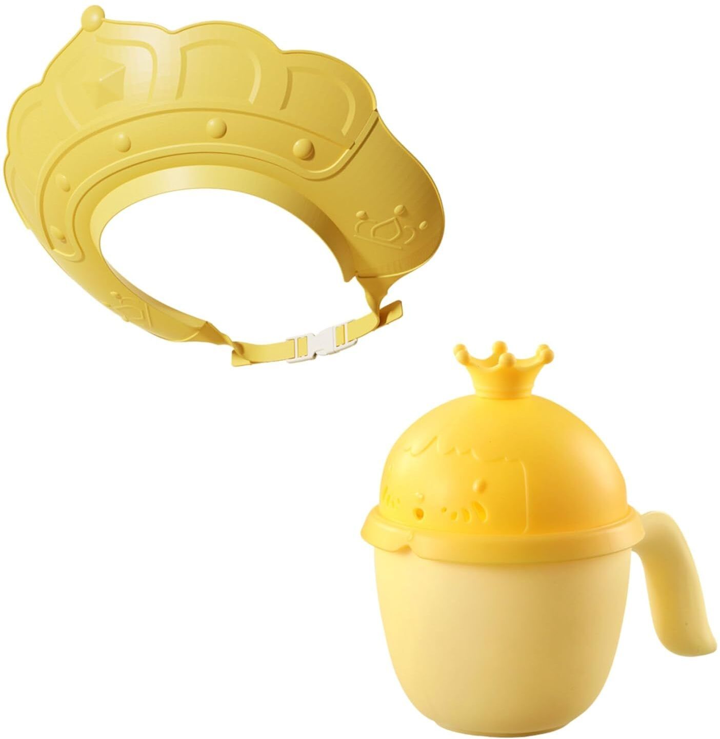 Baby Kids Shower Cap and Cup Set, Silicone Adjustable Shampoo Bathing Hat-image-44