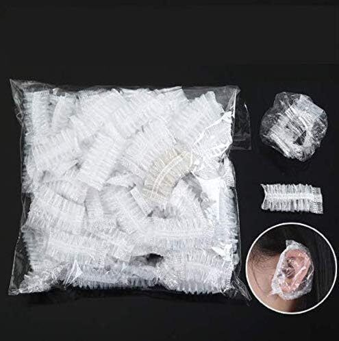 wairit Waterproof 100 Pcs Clear Disposable Ear Caps for Hair Coloring & Bathing W346-picture-15