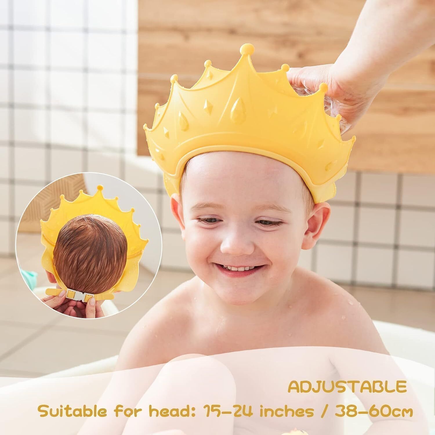 stylecrafted Soft Silicone Shower Cap for Babies Kids Waterproof Eye and Ear Protection-picture-21