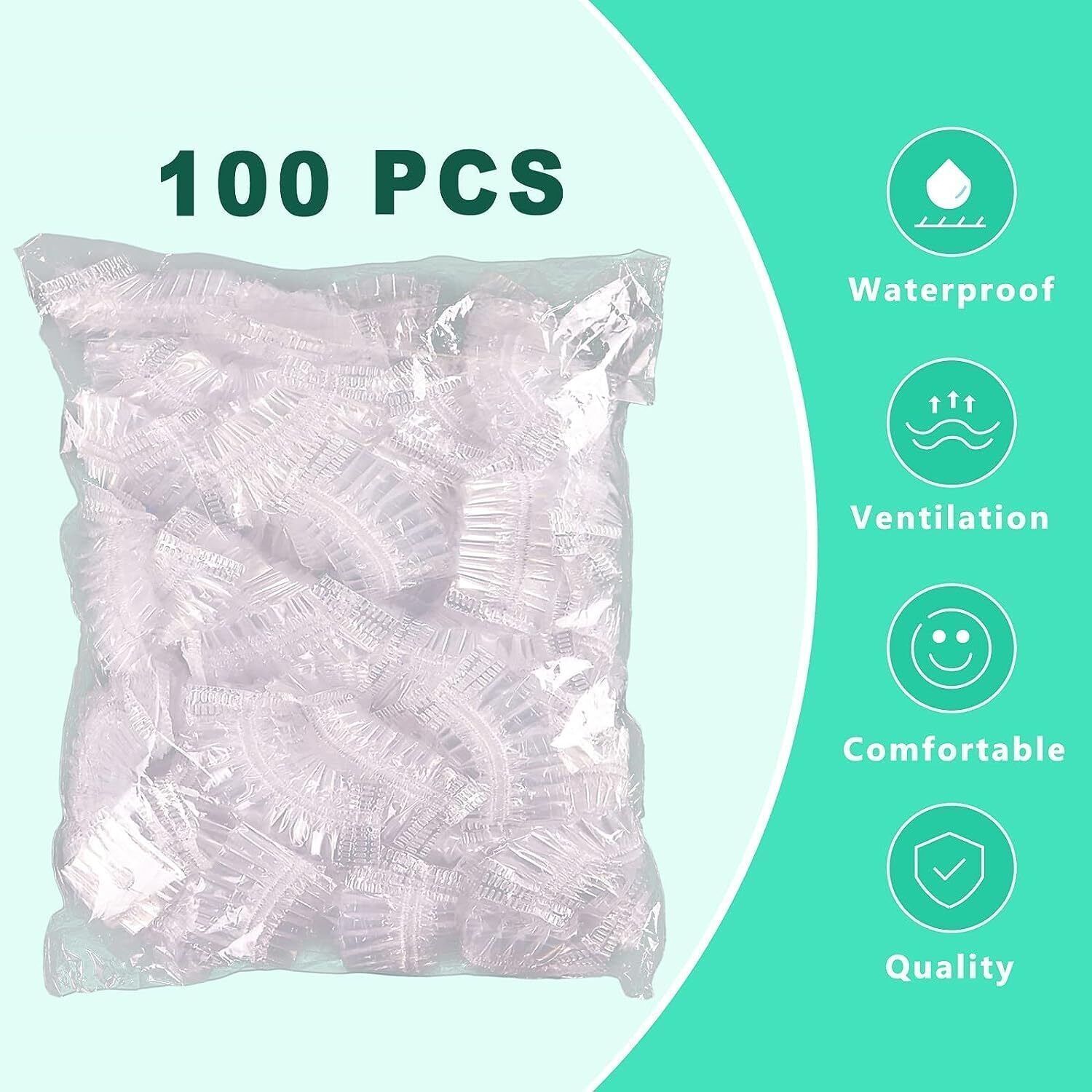 maitri enterprise Waterproof 100 Pcs Clear Disposable Ear Caps for Hair Coloring & Bathing M223-picture-24