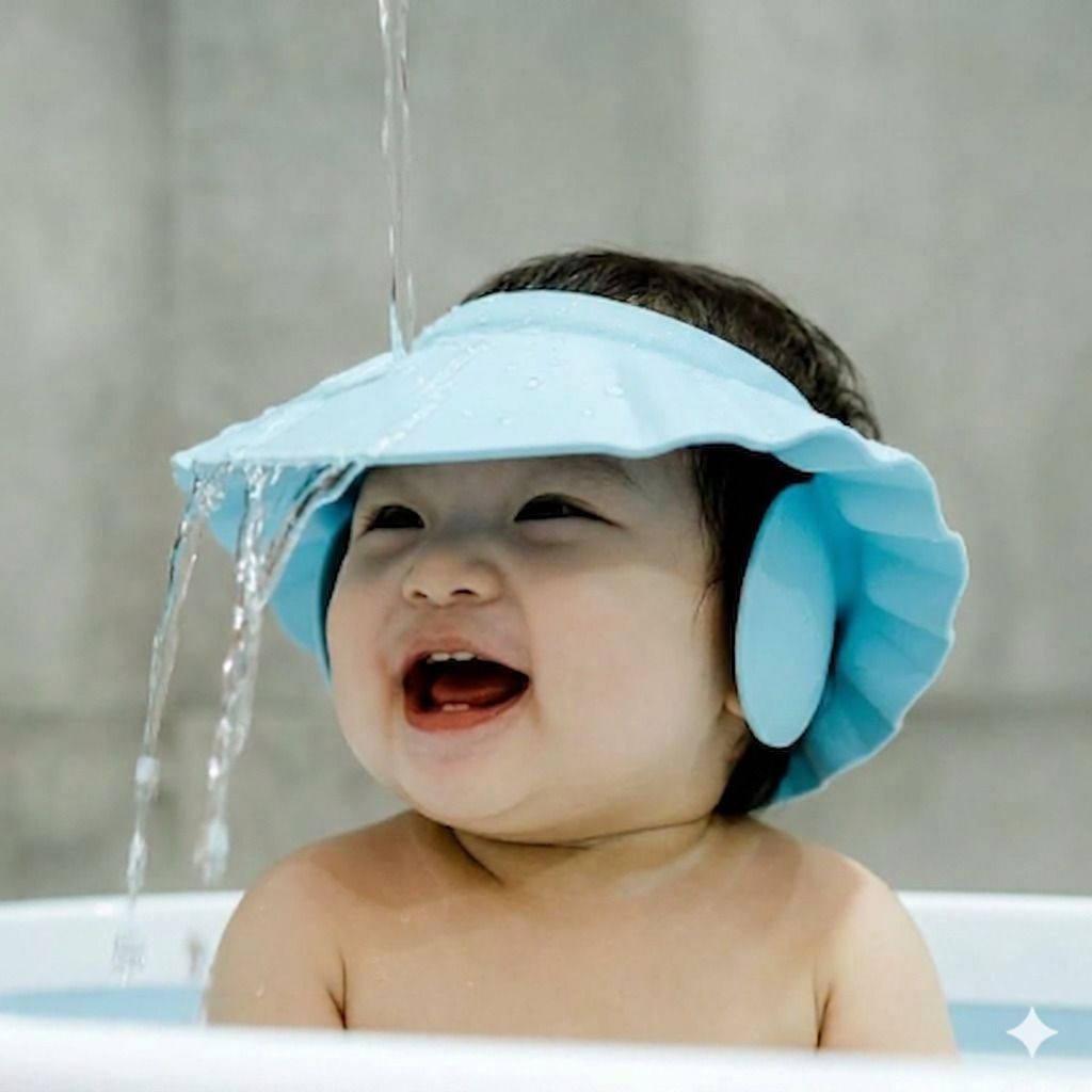 xkjq Silicone Baby Shower Cap with Waterproof Ear Protective Flaps-picture-19