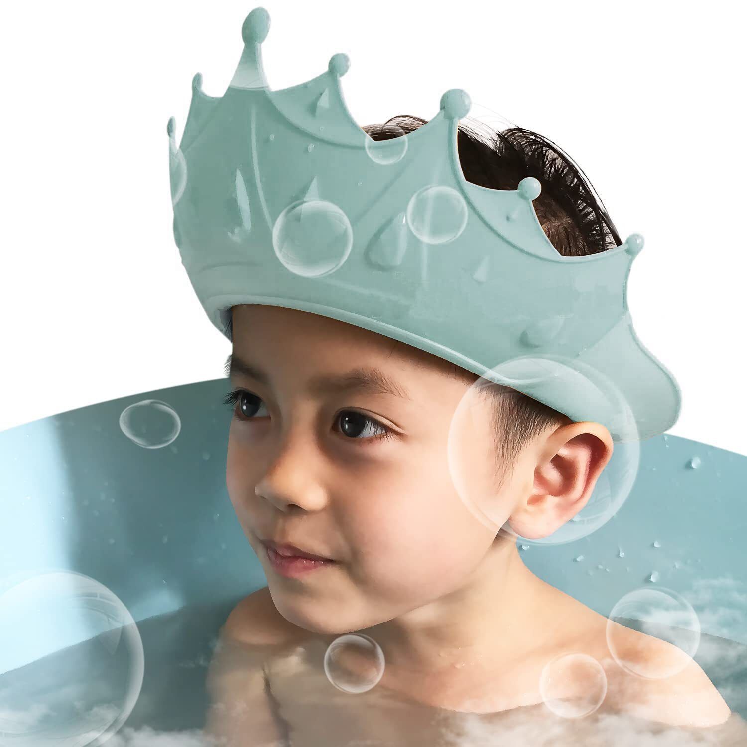 nirajdabhi Crown Shaped Toddler Bath Hat for Safe Shampooing and Wash-picture-14
