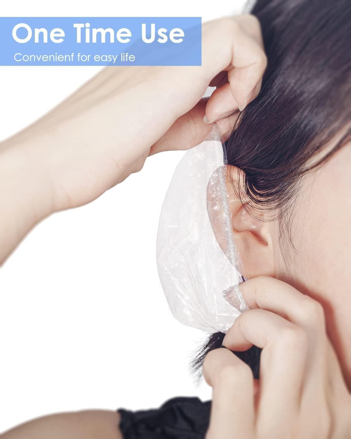 wairit Waterproof 100 Pcs Clear Disposable Ear Caps for Hair Coloring & Bathing W148-picture-11