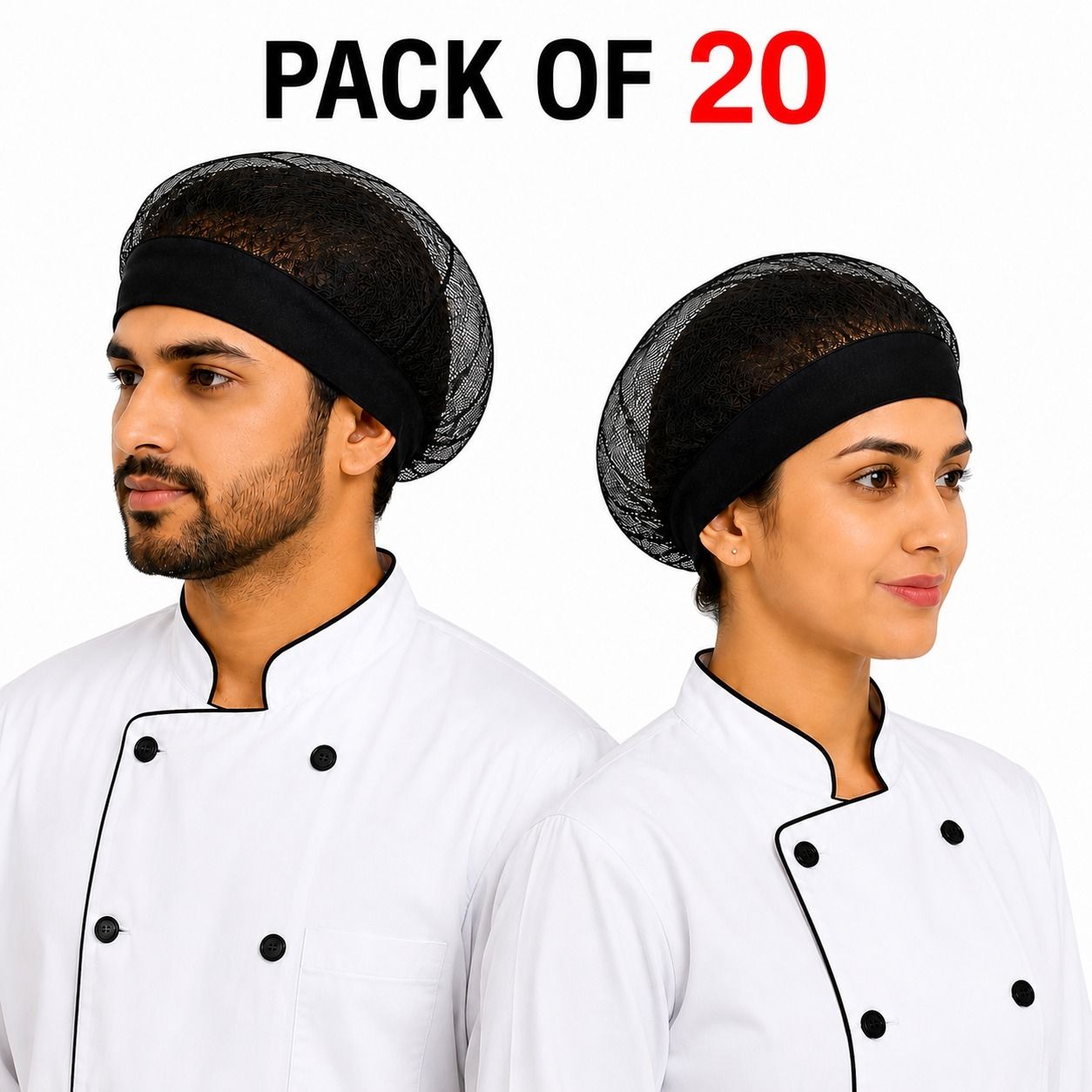 c-cure Mesh Hair Net Cap Protective Reusable Hair Cover Hygiene Cap - Black, 20 Pieces-picture-46