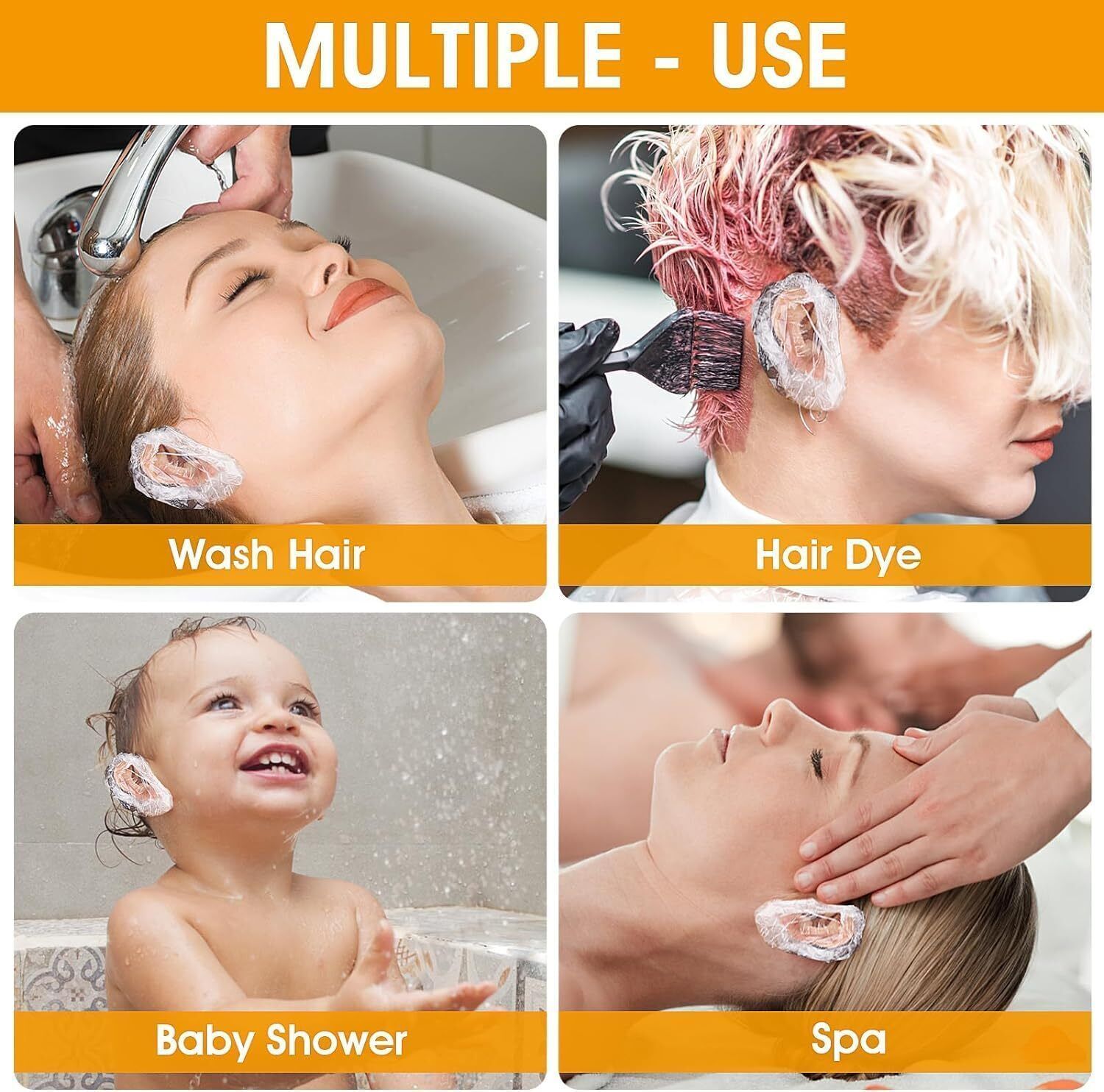 maitri enterprise 100Pc Clear Ear Protector Waterproof Ear Covers for Hair Dye,Shower,Salon,Spa243-picture-9
