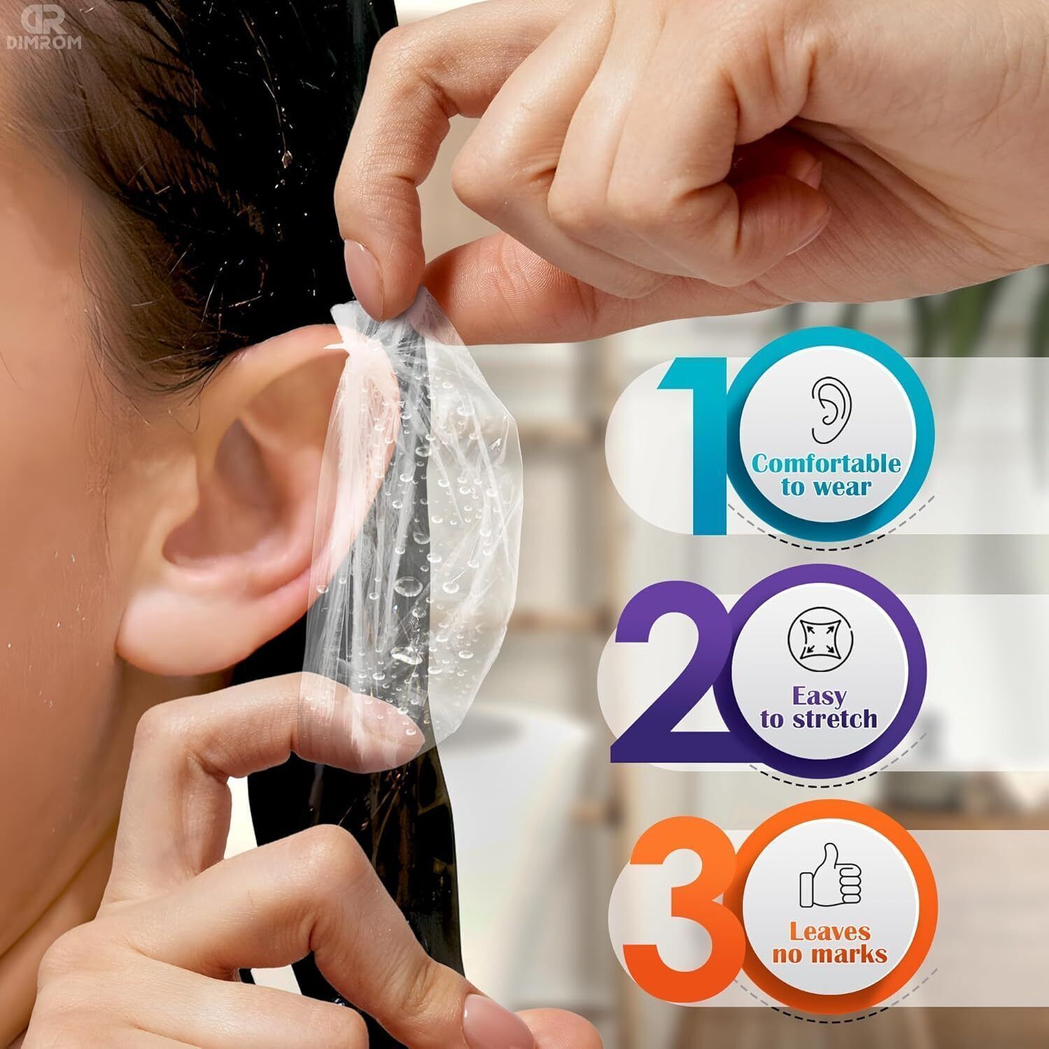 maitri enterprise 100Pc Clear Ear Protector Waterproof Ear Covers for Hair Dye,Shower,Salon,Spa218-picture-1