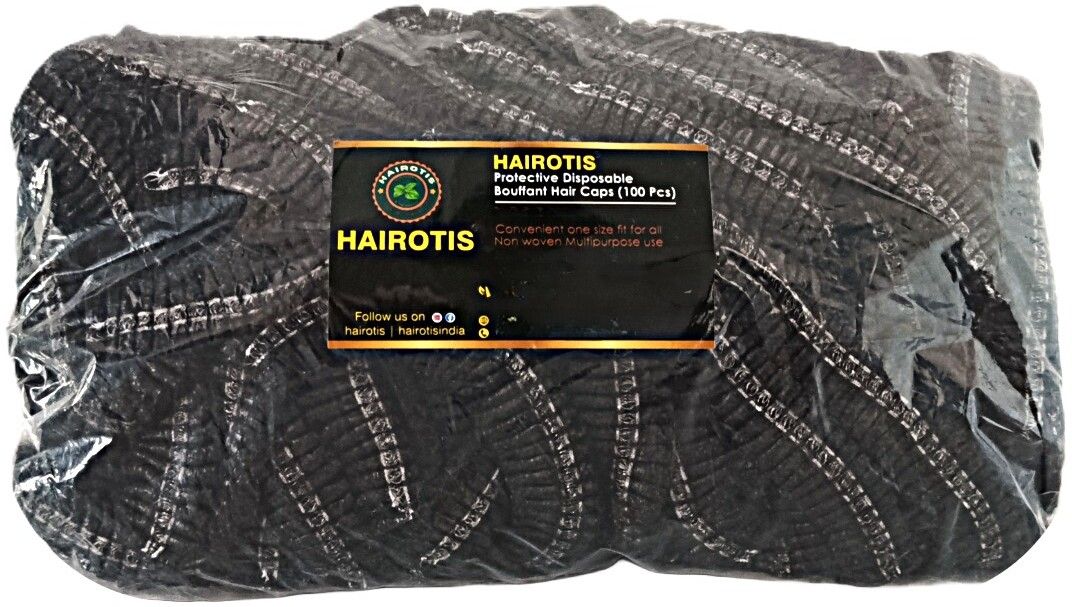 hairotis Disposable Hair Cap Black 18 Inch Food Kitchen Surgical Multipurpose Head Cover-picture-16
