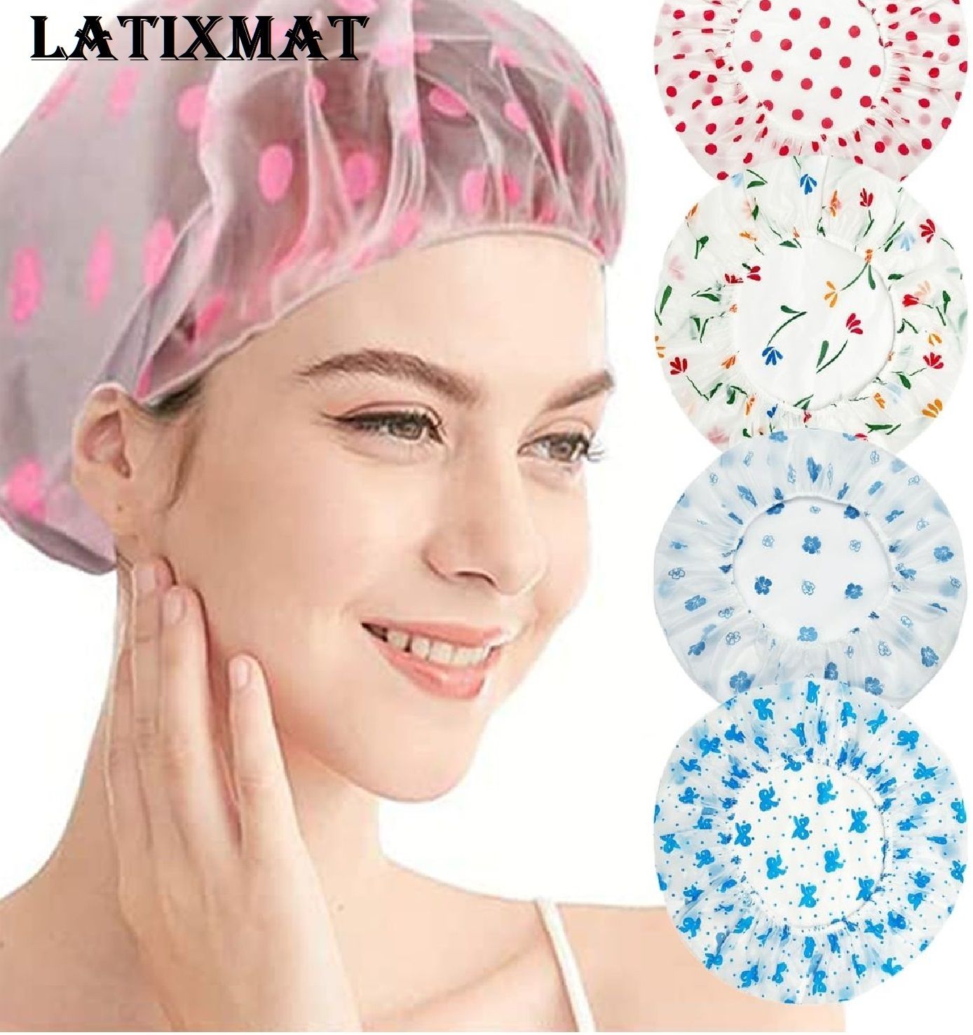 latixmat 12pc Bathing cap , shower cap-picture-45
