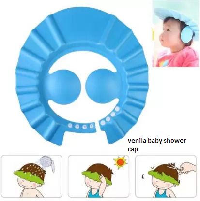 venila Baby Shower Cap Child Kids Shampoo Bath Shower Cap Hat Wash Hair Shield-image-24