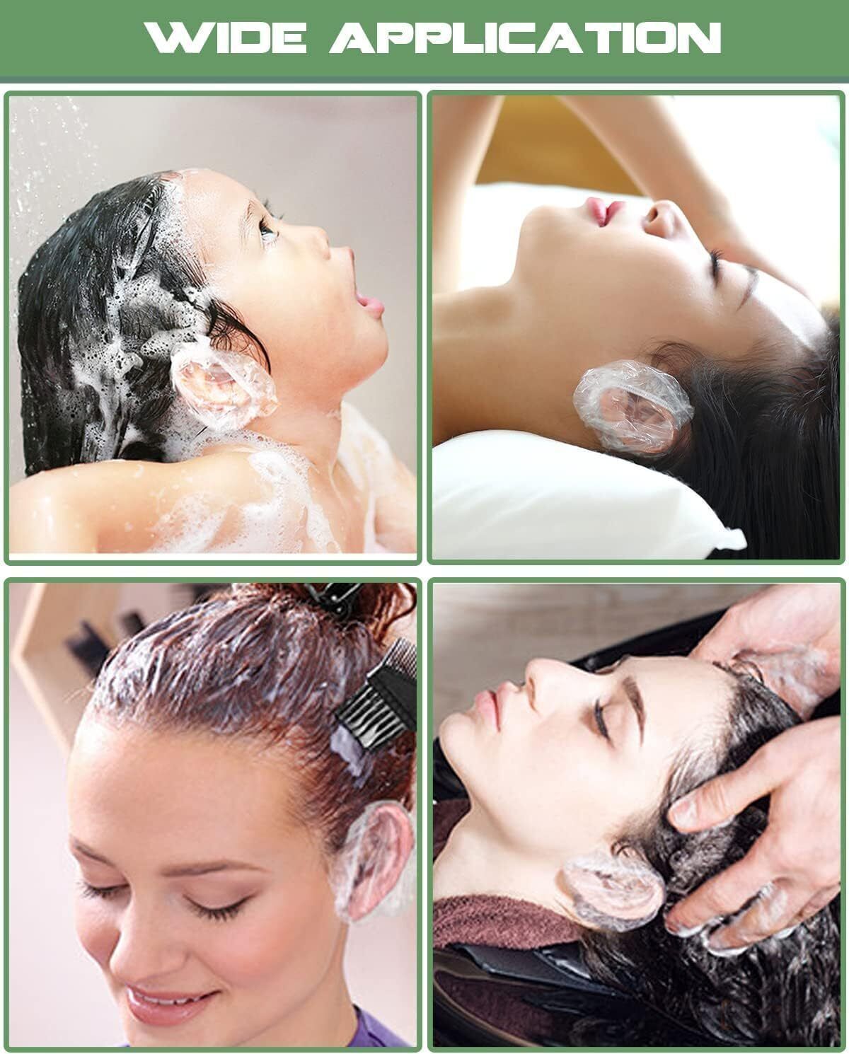 maitri enterprise Waterproof 100 Pcs Clear Disposable Ear Caps for Hair Coloring & Bathing M262-picture-12